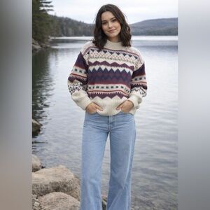 Hand made vintage wool crew neck sweater